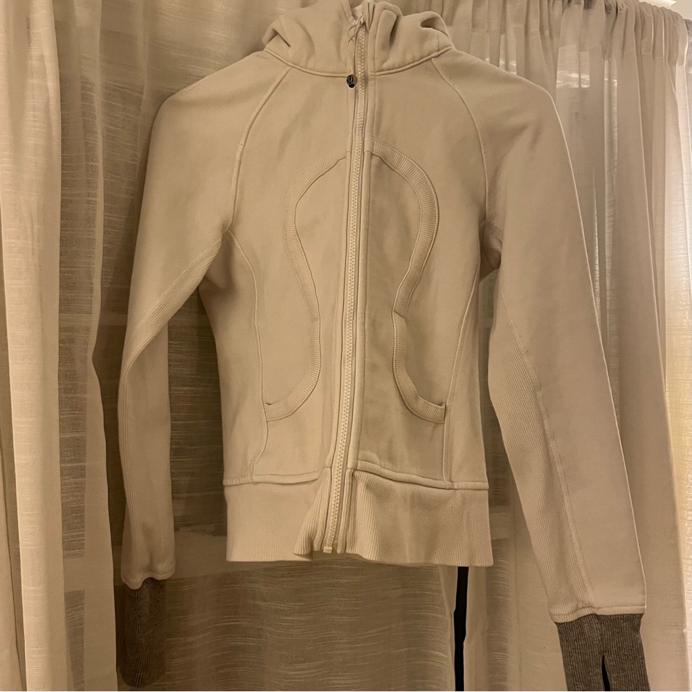Lululemon Scuba Full-Zip Hoodie White and Gray (size 4)